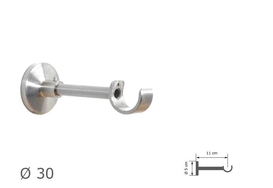 Standard Nickel 11cm bracket for curtain rods ⌀ 30mm