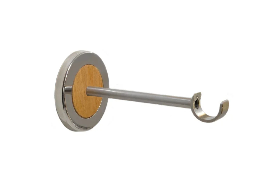 Soporte decorativo de madera barnizada natural de 18 cm para barras de cortina ⌀ 30mm
