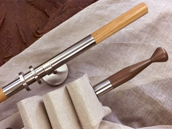 Essentiel Tringle à rideaux Nat verni et Fume