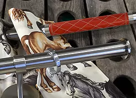 tringle rideaux paddock Acier Nickelé segments cuir