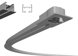 rail rideau Easy motorise encastrable courbe coude