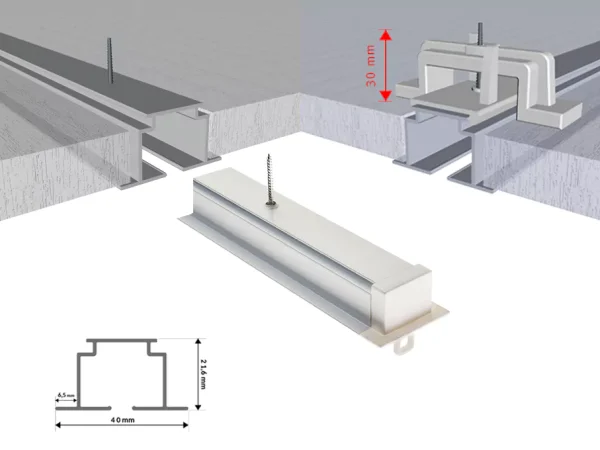 rail rideaux encastrable tech-plaf
