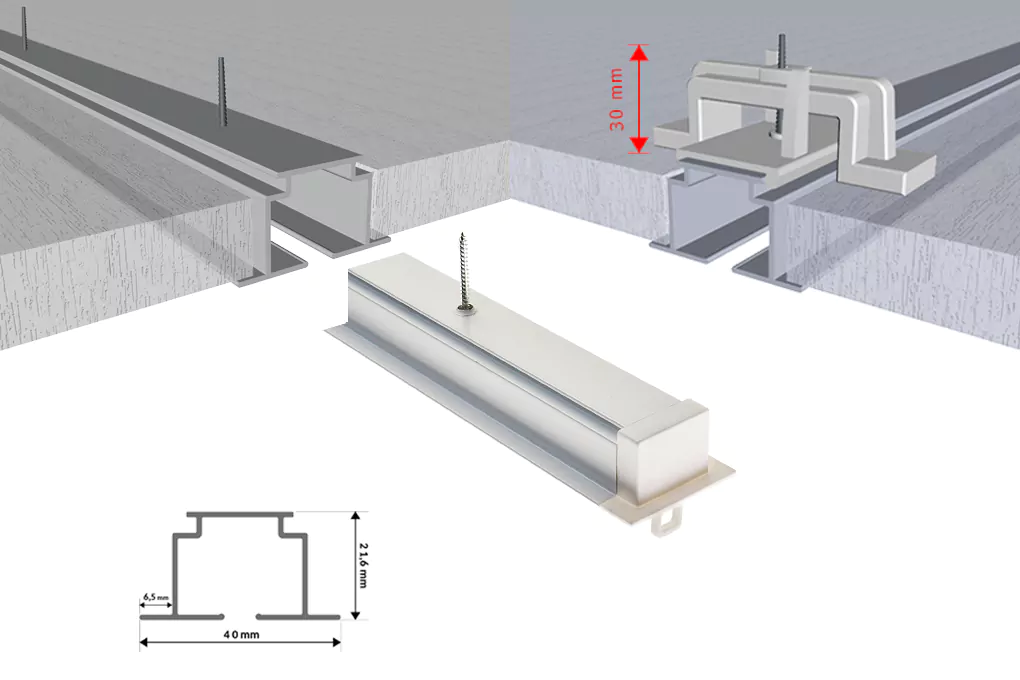 rail rideaux encastrable tech-plaf